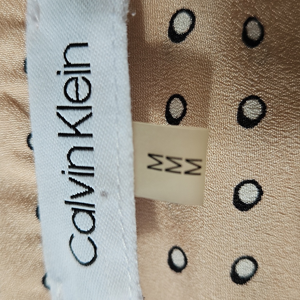 Calvin Klein Blousr Collection Beige Button Down Shirt,  Creamy Peach